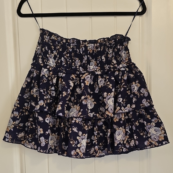 NWt Altar'd State Blue Skirt w/ Gold  Floral Design - Picture 5 of 7